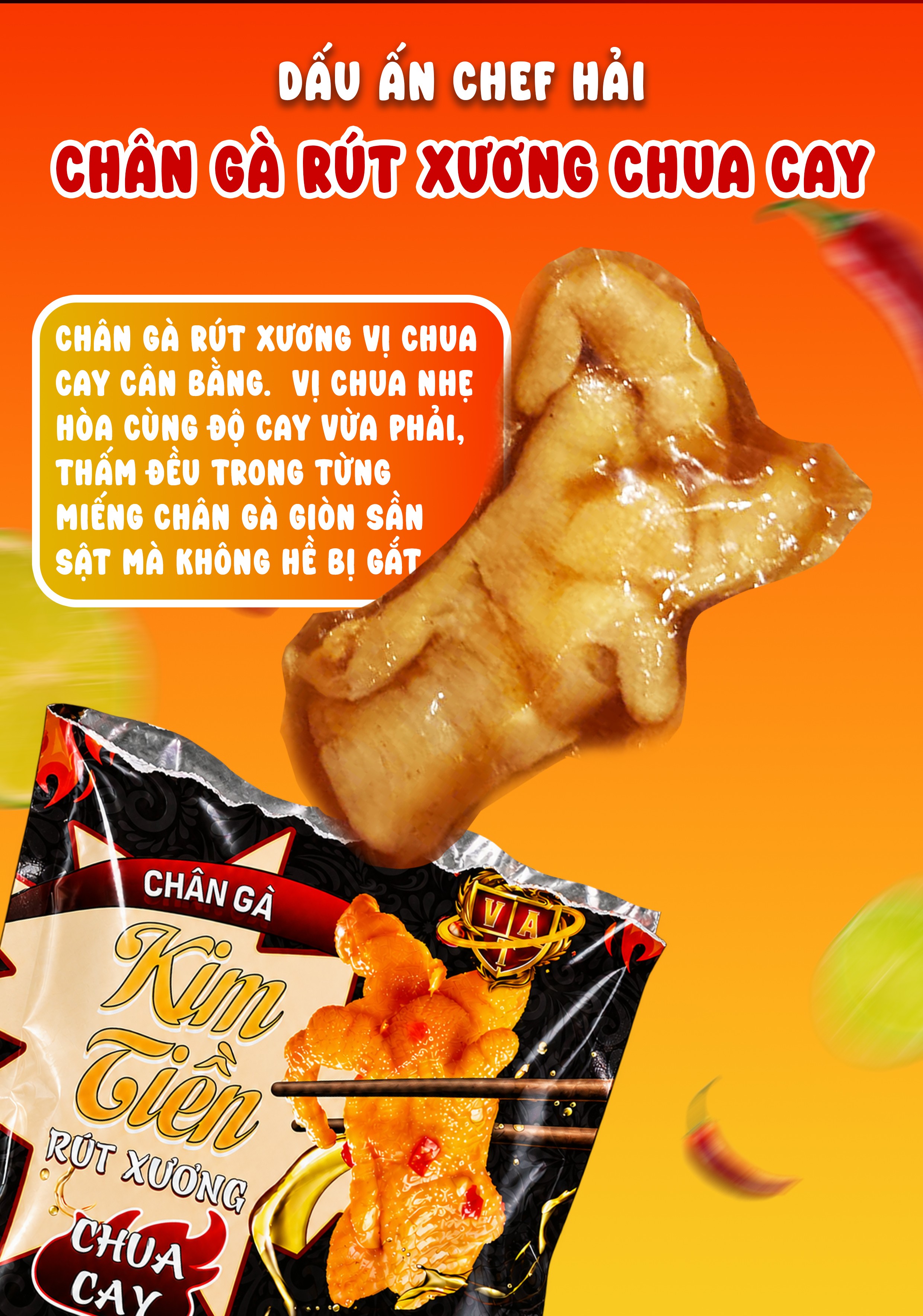 Chân gà rút xương chua cay