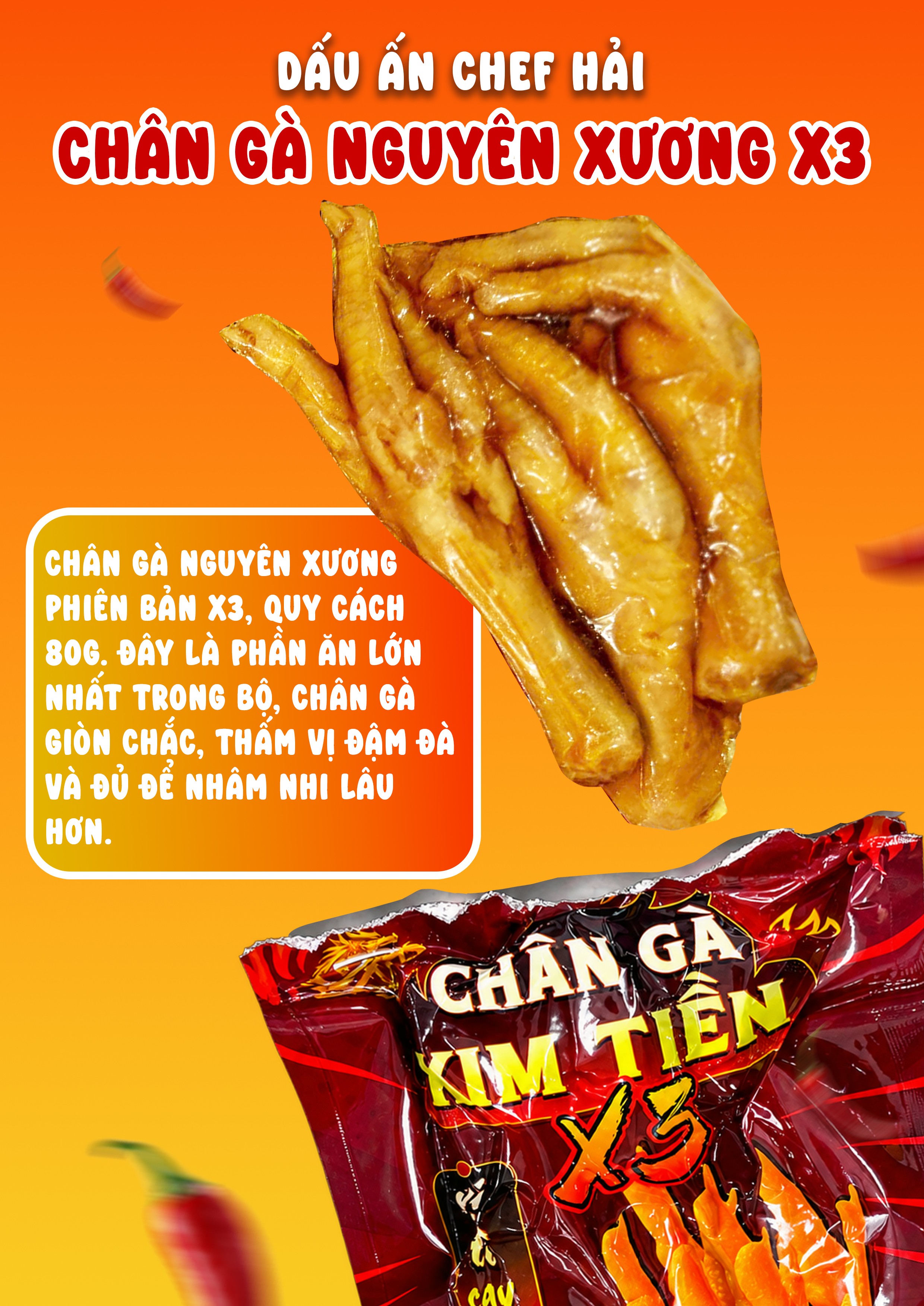 Chân gà nguyên xương x3